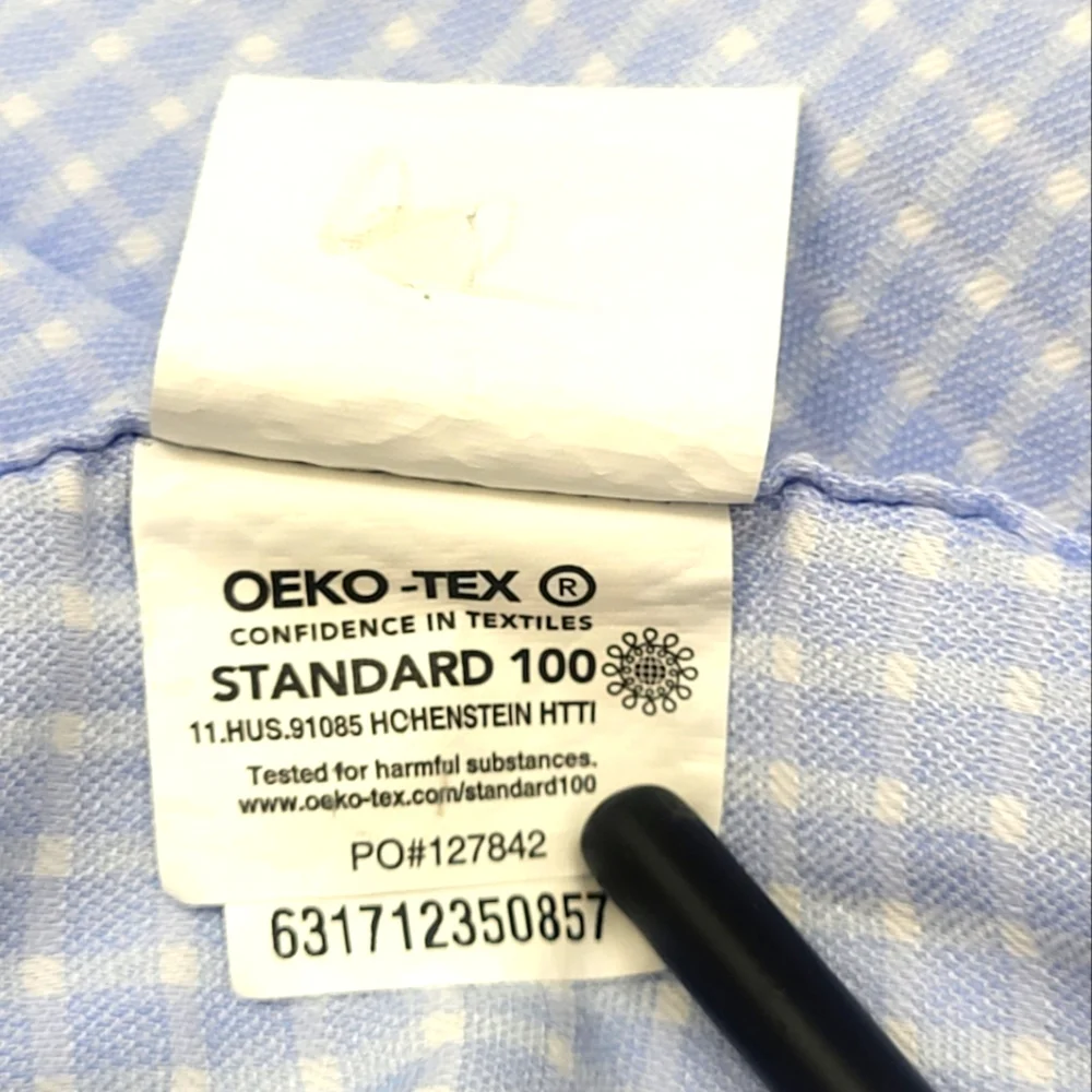 Chaps Men's Comfort Fit Wrinkle Free Blue/White‎ Plaid Dress Shirt Size 34/35